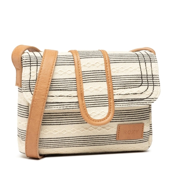 Roxy Black and Tan Striped Crossbody Bag - Picture 1 of 5